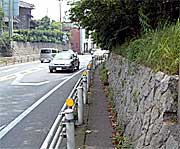 国道245号河原子地域の歩道