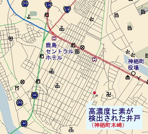 ���Z�x�̃q�f�����o���ꂽ�_�����؍�t�߂̒n�}