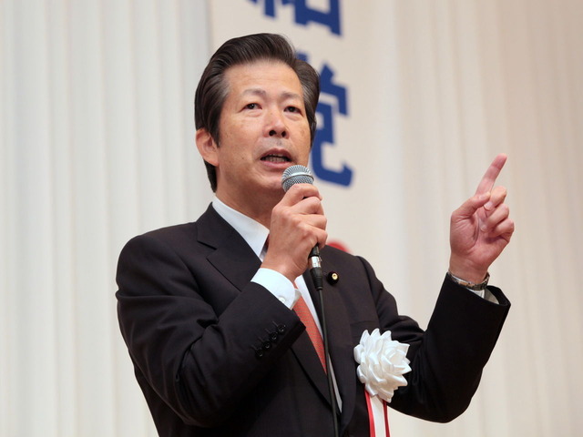 公明党茨城県本部新春の集いで挨拶する山口那津男代表