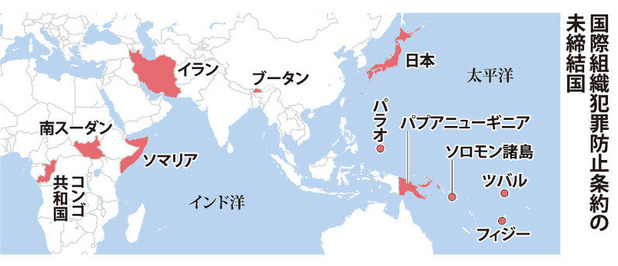 ＴＯＣ条約を締結していない国（毎日新聞の記事より）