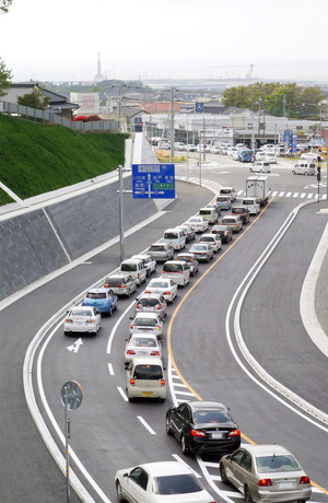 山側道路と国道６号の交差点