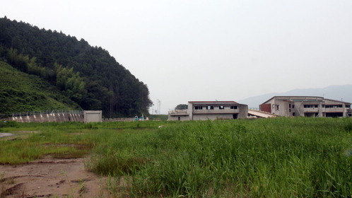 大川小学校と裏山