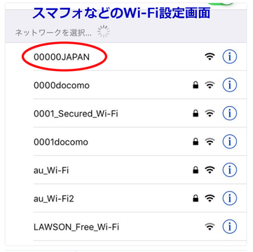 Ｗｉ－Ｆｉ設定画面