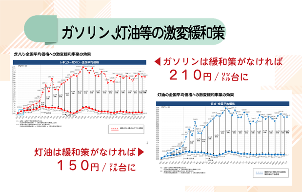 ガソリンなどの負担軽減