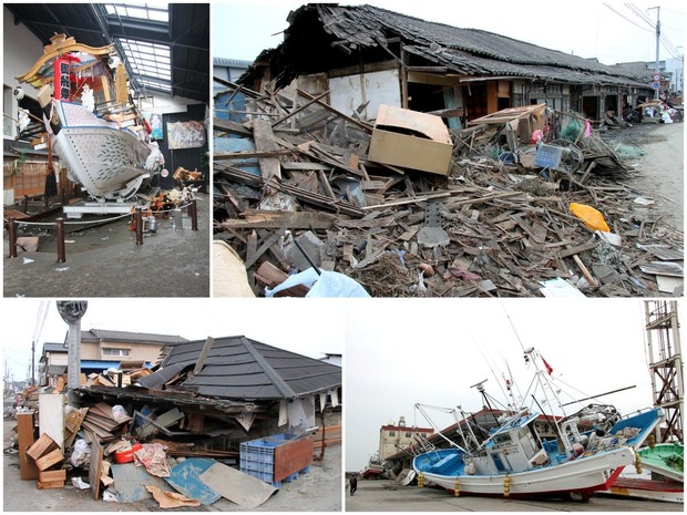 東日本大震災直後の大津町（2011/3/14撮影）