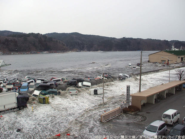 気仙沼市の津波被害の状況（宮城県アーカイブ）