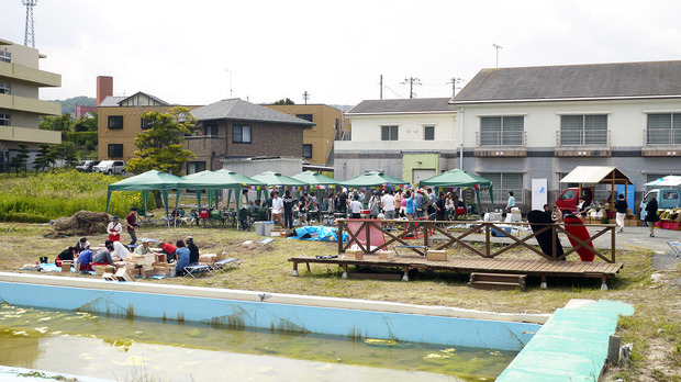 旅のカフェの会場となった鵜の島温泉（２０１３年６月）