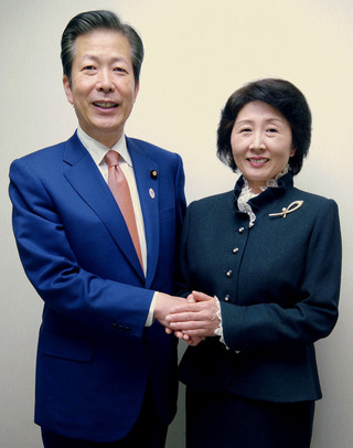 山口那津男党代表と下山田みきこ副支部長