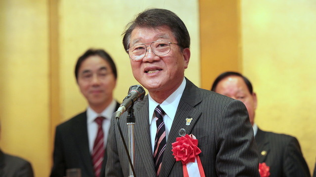 出席者のご健勝を祈念しての乾杯・中川土浦市長