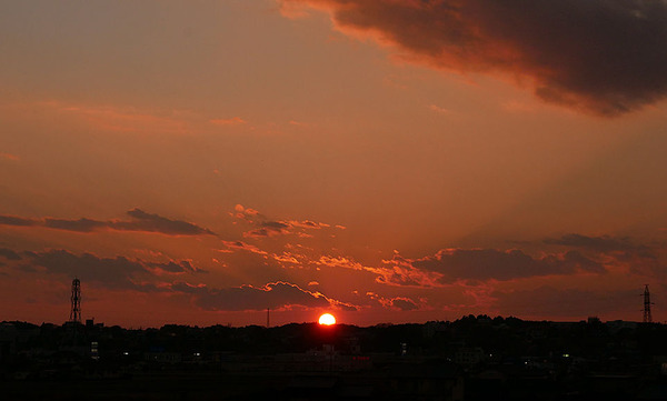 常陸太田市の夕陽