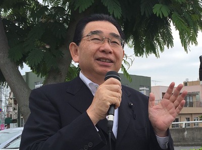 ＪＲ大みか駅での県議会報告