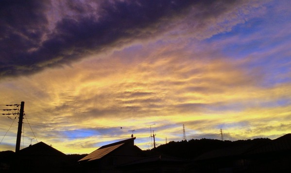 台風一過の夕焼け