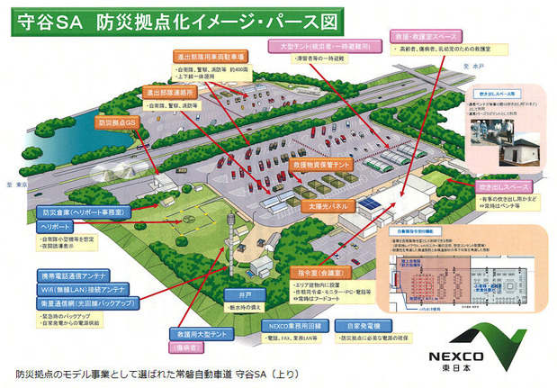 守谷サービスエリアの防災機能強化