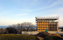 神峰公園に隣接して建設中の吉田正記念館：クリックすると大きな画像となります