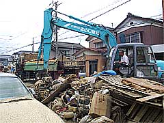 ゴミの回収作業